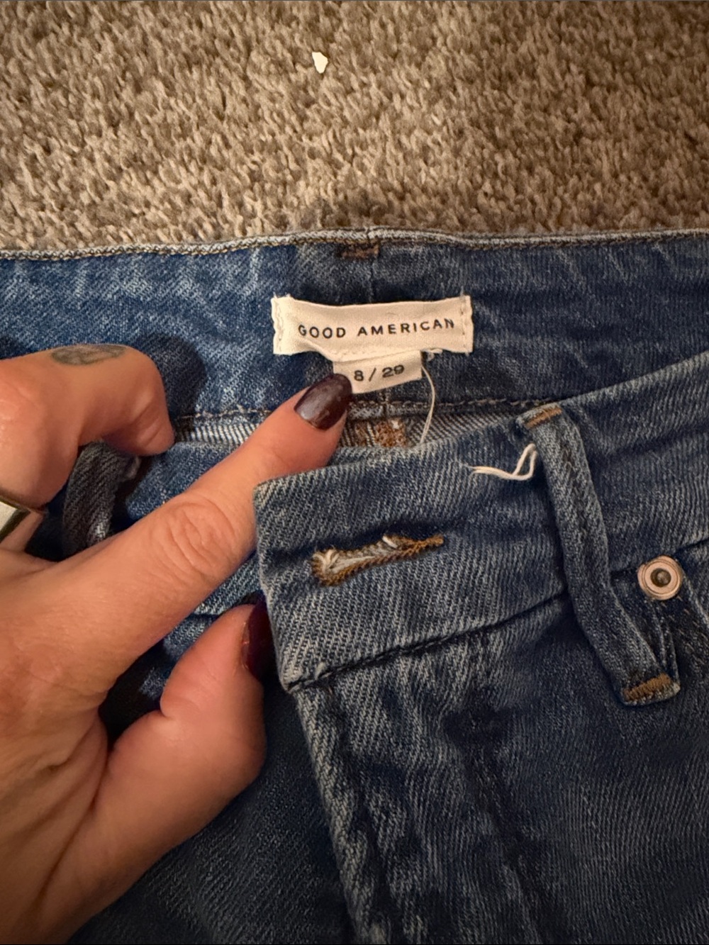 Good American Medium Blue High-Rise Denim Jeans “good legs”